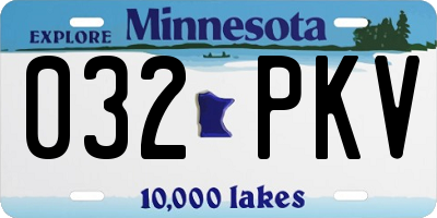 MN license plate 032PKV