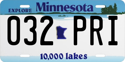 MN license plate 032PRI