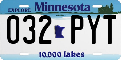 MN license plate 032PYT