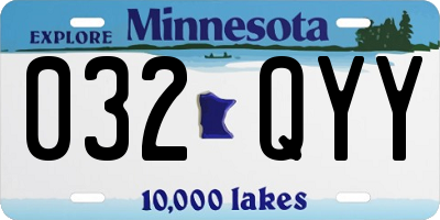 MN license plate 032QYY