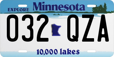 MN license plate 032QZA