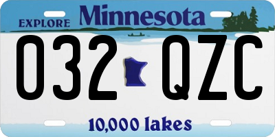 MN license plate 032QZC