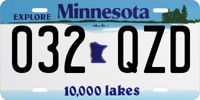 MN license plate 032QZD