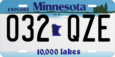 MN license plate 032QZE