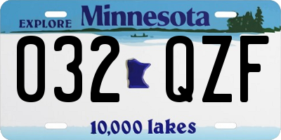 MN license plate 032QZF