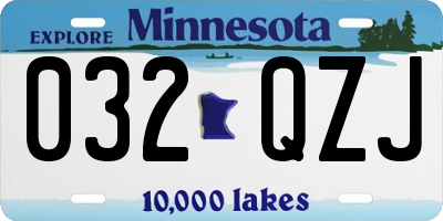 MN license plate 032QZJ