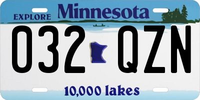 MN license plate 032QZN