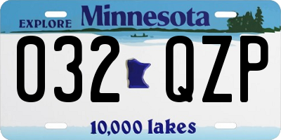 MN license plate 032QZP