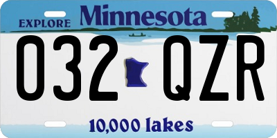 MN license plate 032QZR