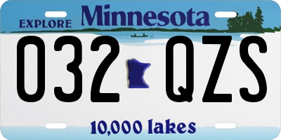 MN license plate 032QZS