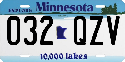 MN license plate 032QZV