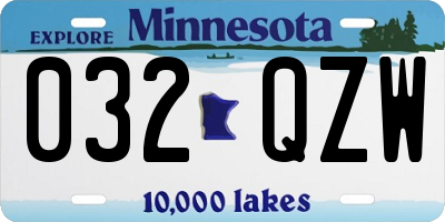 MN license plate 032QZW