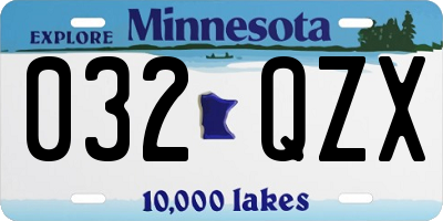 MN license plate 032QZX