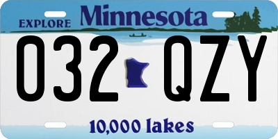 MN license plate 032QZY
