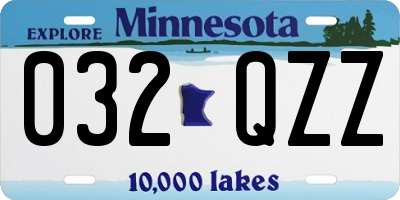 MN license plate 032QZZ