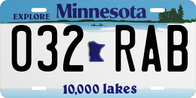 MN license plate 032RAB