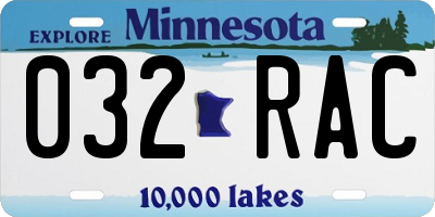 MN license plate 032RAC