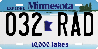 MN license plate 032RAD
