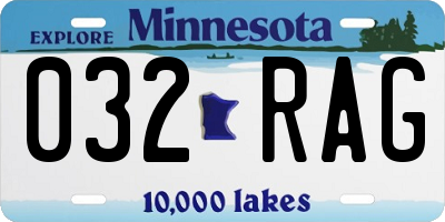 MN license plate 032RAG