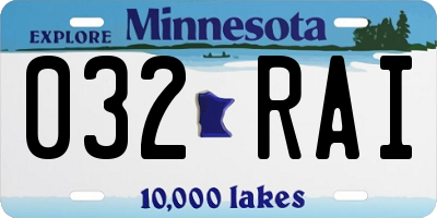 MN license plate 032RAI