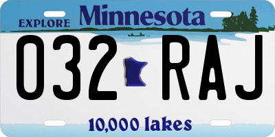 MN license plate 032RAJ