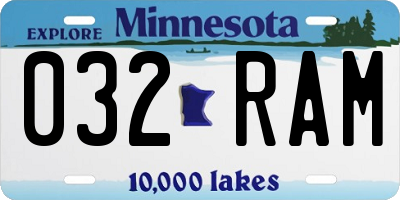 MN license plate 032RAM