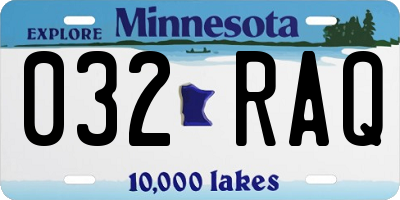 MN license plate 032RAQ