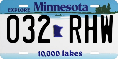 MN license plate 032RHW