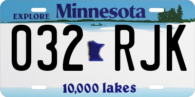 MN license plate 032RJK