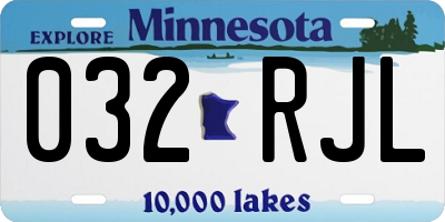 MN license plate 032RJL