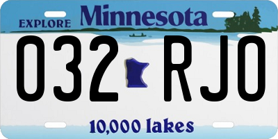MN license plate 032RJO