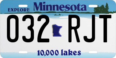 MN license plate 032RJT