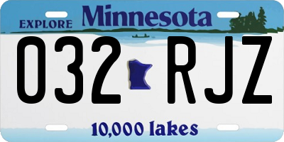 MN license plate 032RJZ