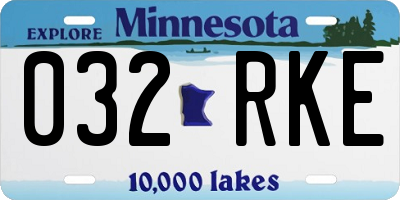 MN license plate 032RKE