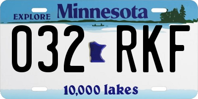 MN license plate 032RKF