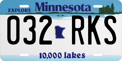 MN license plate 032RKS