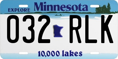 MN license plate 032RLK
