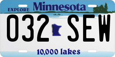 MN license plate 032SEW