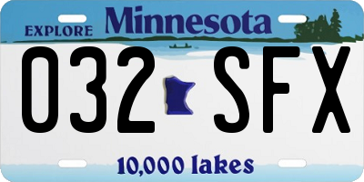 MN license plate 032SFX