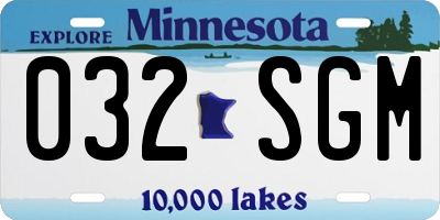 MN license plate 032SGM