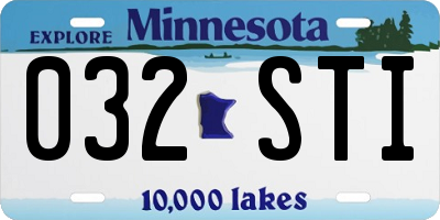 MN license plate 032STI