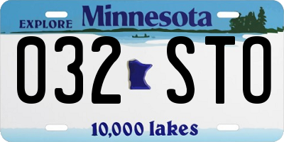 MN license plate 032STO