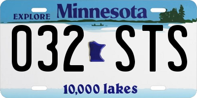 MN license plate 032STS