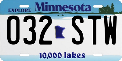 MN license plate 032STW