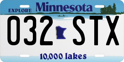 MN license plate 032STX