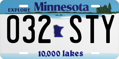 MN license plate 032STY