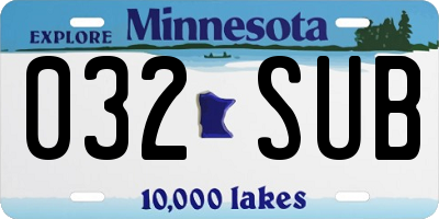 MN license plate 032SUB