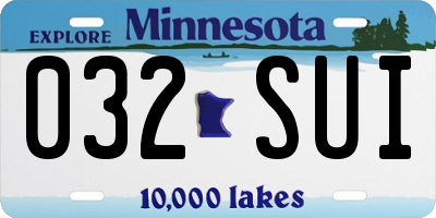 MN license plate 032SUI