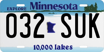 MN license plate 032SUK