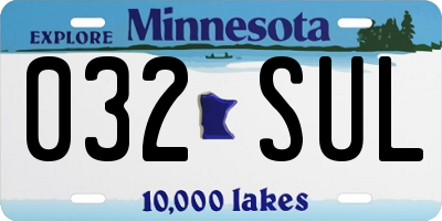 MN license plate 032SUL